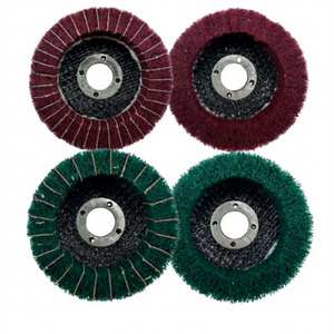 Disco abrasivo de 3 pulgadas de nailon no tejido verde y rojo para pulido y desbaste, para amoladora angular - Product Image 1