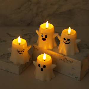 <span class=keywords><strong>Luminara</strong></span> Ghost - Bougies sans flamme pour Halloween, bougies LED à piles avec autocollants effrayants, bougies pour le Jour des Morts - Product Image 1