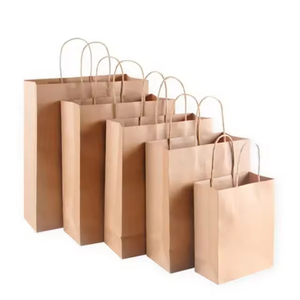 Sacs fourre-tout en papier kraft de luxe écologiques personnalisés avec poignée Flexiloop - Réutilisables pour le lait, les sushis et l'emballage de cadeaux - Product Image 1