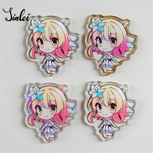 Rõ ràng Epoxy Acrylic Pha lê cắt Keychain tùy chỉnh làm cho riêng của bạn Anime Gradient màu in mờ Acrylic Keychain - Product Image 6