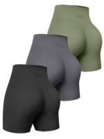 Pantalones Cortos Deportivos de Compresión de Cintura Alta para Yoga y Entrenamiento, con Efecto Scrunch y Levantamiento de Glúteos, Sin Costuras, de Venta Caliente