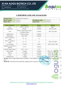 L-aditif makanan asam askorbat Cas 50-81-7 bubuk asam penyerap Vitamin C l-penyerap