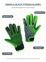 Gants de cyclisme unisexes HAIYI OEM personnalisés à doigts complets, en tissu tricoté polyester, avec impression silicone antidérapante et fermeture à boucle