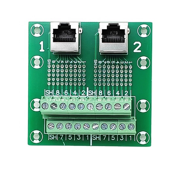 RJ45-21 8P8C Breakout Board RJ45 Jacks Terminal Block Adapter Ethernet Connector Converter