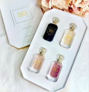 Octagon Set miniatur parfum, kotak hadiah kardus kemasan kertas kosmetik 4x10ml Ukuran travel untuk parfum