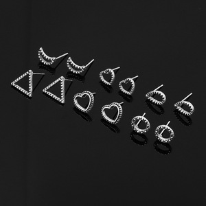 Juego de Aretes Geométricos con Incrustaciones de Aleación de Plata Tibetana, Joyería de Moda para Mujer 2024 - Product Image 2