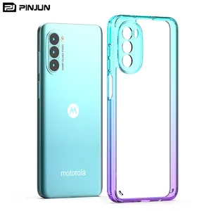 Fashion For Motorola Case Clear Cover With Colorful Design Luxury Transparent Acrylic For For Motorola Moto G52 Phone Cases