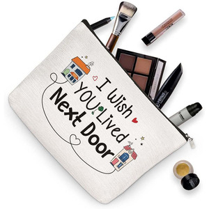 Nuovo personalizzato vorrei che tu vivessi la borsa regalo per il trucco della porta accanto per la migliore amica BFF borsa per il trucco di <span class=keywords><strong>compleanno</strong></span> - Product Image 1