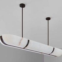 Lustre suspendu de style chinois en faux marbre, long et élégant, pour restaurant de luxe