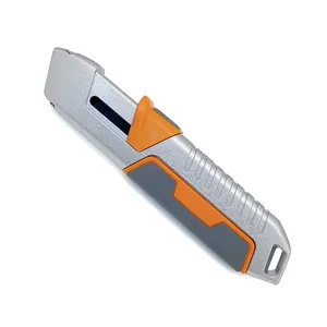 RX1005 Orange color utility knife safety auto retractable box cutter knife blade changeable sliding blade knife factory sell