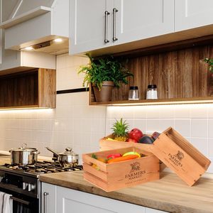 Mini paniers de rangement en bois Style Art déco caisses en bois à dessus ouvert pour organiser de petits articles paniers bacs et conteneurs - Product Image 4