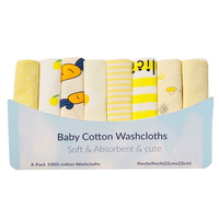 Souper doux nouveau-né Souvenirs cadeaux d'anniversaire coton gant de toilette essuyer petit carré 8 pièces ensemble de serviettes de bébé