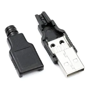 Typ A USB 4-poliger Stecker mit schwarzer Kunststoff abdeckung USB-Buchse