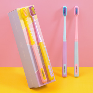 Haoniu Toothbrush Ice Cream Color <b>Soft</b> Bristle Manual Adult Travel Toothbrush 1 <b>Box</b> Of 8 - Product Image 3