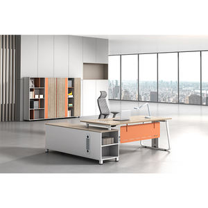 Poste de travail modulaire moderne personnalisé avec cloison ouverte, en bois durable, pour 6 personnes - Product Image 6