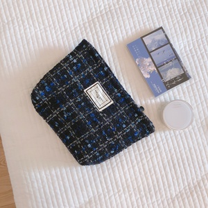 Bolsa de Cosméticos de Tweed, Bolsa de Lona con Cremallera para Mujer, Bolsa de Mano, Organizador de Viaje para Maquillaje - Product Image 4