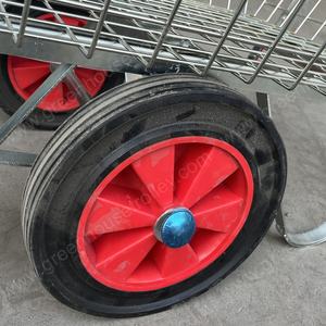 Chariot de jardinage <span class=keywords><strong>grand</strong></span> format fermé avec plateau de transport <span class=keywords><strong>en</strong></span> acier galvanisé, chariot de pépinière plat, personnalisable OEM, pour le transport d'outils - Product Image 5