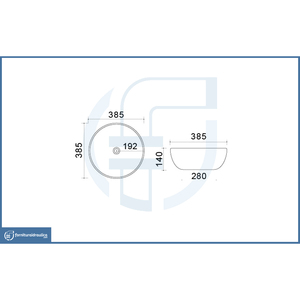 Lavabo da appoggio sottile 385mm 01 in finitura sabbia Categoria prodotto: Lavabi - Product Image 2