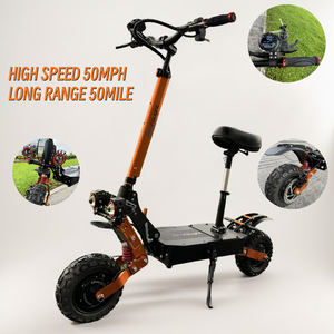 Trottinette électrique pliable USA 60V 6000W, amortissement à ressorts de type C, pneus tout-terrain de 11 pouces, autonomie de 37 à 55 miles, trottinette électrique portable longue distance - Product Image 2