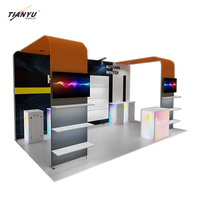 Comptoir d'inscription portable pour événements technologiques, comptoir d'exposition éclairé par LED avec support d'affichage graphique personnalisé