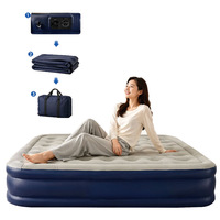 Matelas Gonflable Automatique Portable pour Camping en Plein Air avec Pompe Électrique Intégrée, Lit Double pour Chambre et Parc