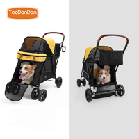 Poussette pliable tout-terrain de luxe pour animaux de compagnie réglable et confortable pour la marche en plein air et le shopping Design à la mode