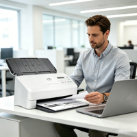 Scanner à alimentation par feuilles HP ScanJet Enterprise Flow 7000 S3 L2757A 75 ppm, chargeur automatique de documents 80 feuilles, USB, scanner de documents recto verso, blanc, en stock