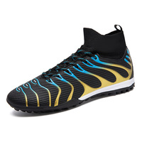 Chaussures de football montantes unisexe pour adolescents, à crampons synthétiques AG (longs) et TF ( Courts), pour terrain gazonné extérieur, entraînement sportif et matchs de printemps