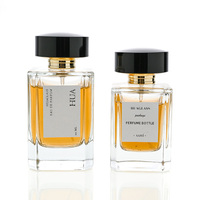 Flacons de parfum vides de haute qualité, étiquette personnalisée de luxe, 30 ml, 50 ml, 100 ml, bouchon minimaliste haut de gamme avec vaporisateur fin