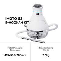 IMOTO Kit Chicha Électronique Intelligente Premium - Chicha Électronique Portable en Plastique Laqué avec Écran LCD NFC et Base Power Bank Écologique