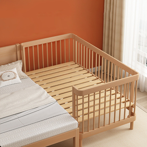 <span class=keywords><strong>Lit</strong></span> bébé en bois massif de hêtre, <span class=keywords><strong>lit</strong></span> d'enfant en bois massif, <span class=keywords><strong>lit</strong></span> bébé extra large avec clôture - Product Image 4