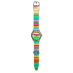 Miglior regalo per bambini orologio colorato arcobaleno per ragazze con cinturino in colore misto economico