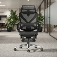 Chaise de bureau ergonomique avec appui-tête en maille respirante et accoudoirs réglables, pivotante et inclinable, pour ordinateur, idéale pour le bureau à domicile, vente en gros