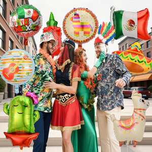 Globos de Aluminio con Diseño de Carnaval <span class=keywords><strong>Mexicano</strong></span>, Decoración para Fiestas, Cactus, Rollo de Maíz, Festival <span class=keywords><strong>Mexicano</strong></span> Wild Shout - Product Image 3