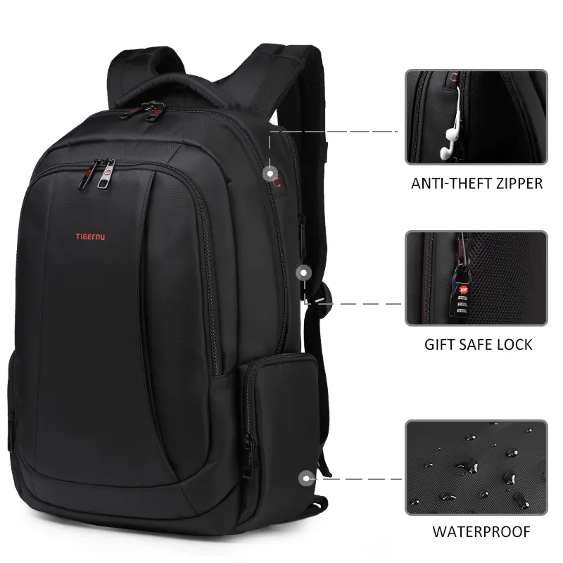 Tigernu T-B3143USB bag pack usb business university college student bags mochila laptop backpack for men