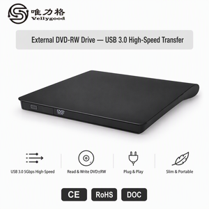 Unidad de DVD Externa USB 3.0, Grabadora de <span class=keywords><strong>Blu</strong></span>-<span class=keywords><strong>ray</strong></span>, Reproductor Óptico Portátil <span class=keywords><strong>para</strong></span> Computadora Portátil y <span class=keywords><strong>PC</strong></span> - Product Image 1