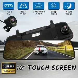 1080P Dash Cam Auto Dvr 10 "Streamen Achteruitkijkspiegel Touch Screen Super Nachtzicht Camera Video Recorder Auto griffier Dashcam