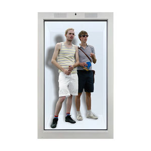 Layar Sentuh Interaktif 86 Inci Kotak Layar <span class=keywords><strong>LCD</strong></span> Transparan 3D 4K Signage Digital Iklan Kustom dengan Mikrofon dan Kamera - Product Image 2