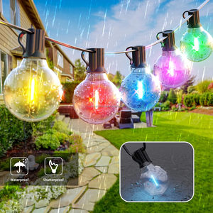 Giáng sinh cây 25ft E12 cơ sở với 25 rõ ràng bóng cổ điển đám cưới ngoài trời treo <span class=keywords><strong>Patio</strong></span> năng lượng mặt trời G40 LED toàn cầu bóng đèn chuỗi đèn - Product Image 3