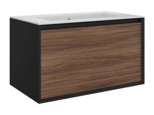 Armoire de salle de bain flotteur étanche mural salle de bain haute armoire <span class=keywords><strong>32</strong></span> pouces salle de bain vanité lavabo en céramique évier - Product Image 2