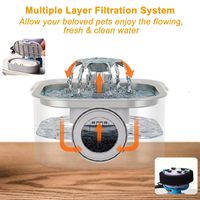 Fontaine à eau automatique pour chat 3,2 L en acier inoxydable SUS304, distributeur d'eau pour animaux de compagnie avec sortie à 360 degrés, pompe silencieuse et filtre multiple