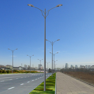 Poteaux d'éclairage LED en acier Q235 de 8m, 10m, 12m à bras simple ou double pour routes et autoroutes - Product Image 1