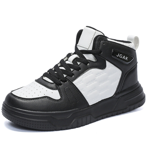US 15 16 EU 49 50 <span class=keywords><strong>Zapatillas</strong></span> altas de cuero para <span class=keywords><strong>hombre</strong></span> con suela amortiguadora Diseño de comodidad durante todo el día para actividades <span class=keywords><strong>urbanas</strong></span> al aire libre - Product Image 1