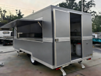 Camion de restauration mobile multifonctionnel en acier inoxydable SANSHELL, pour la vente de glaces, de fast-food et de cuisine, remorque de vente au détail