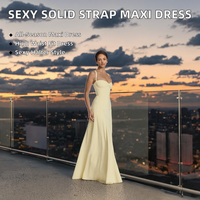 Robes d'été formelles élégantes pour femmes, style sexy, dos nu, en dentelle, fines bretelles, couleur unie, maxi, Nouveautés 2026