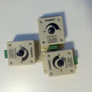 Interruptor com regulação do fluxo luminoso, 8a, botão colorido, 12v/24v, desligar, dimmer luminária led de cor única