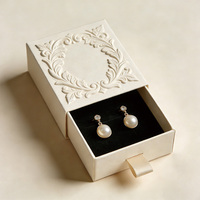 Boîte à tiroir personnalisée avec revêtement brillant, design en relief, doublure en velours, emballage de présentation de montres haut de gamme pour les expositions de bijoux