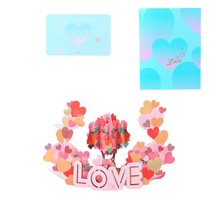 Tarjeta de San Valentín 3D Pop-Up con Diseño de Corazón, Tarjeta de Felicitación de Papel con Rosas y Acabado Brillante - Product Image 1