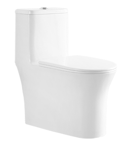 Modern <strong>Round</strong> Design One Piece WC Toilet Dual-Flush Ceramic Water <strong>Closet</strong> with S-Trap Drainage Pattern - Product Image 2