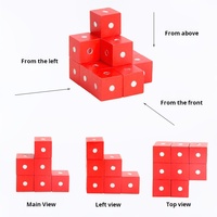 Outil d'enseignement des mathématiques de bloc de cube pour enfants en bois avec le jouet de cube à six côtés